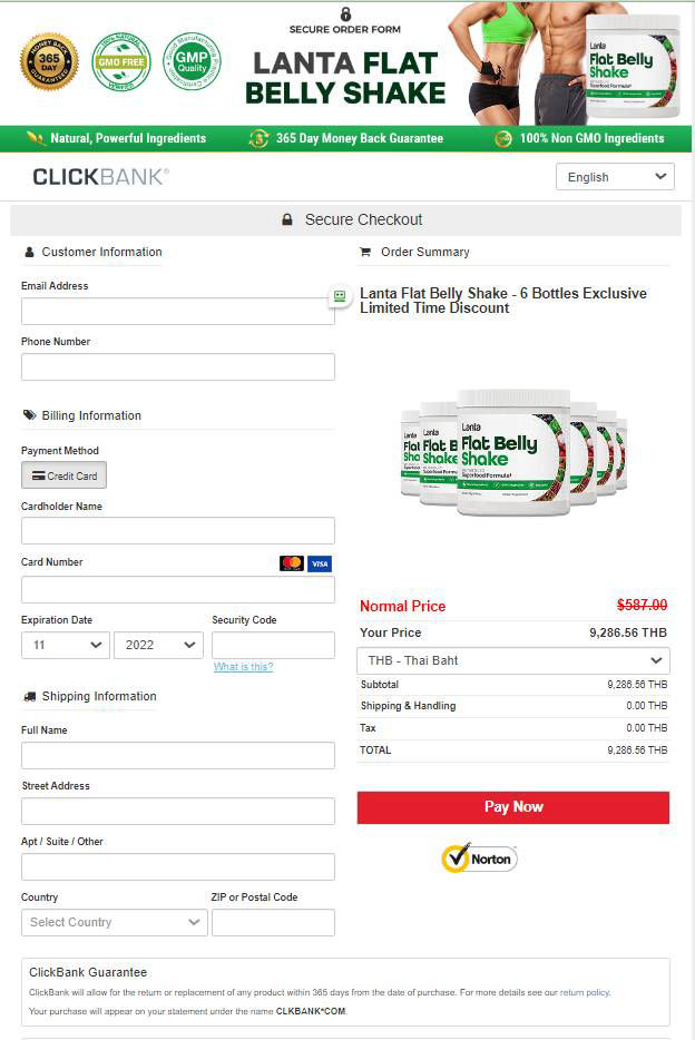 Lanta Flat Belly Shake - Secure page order